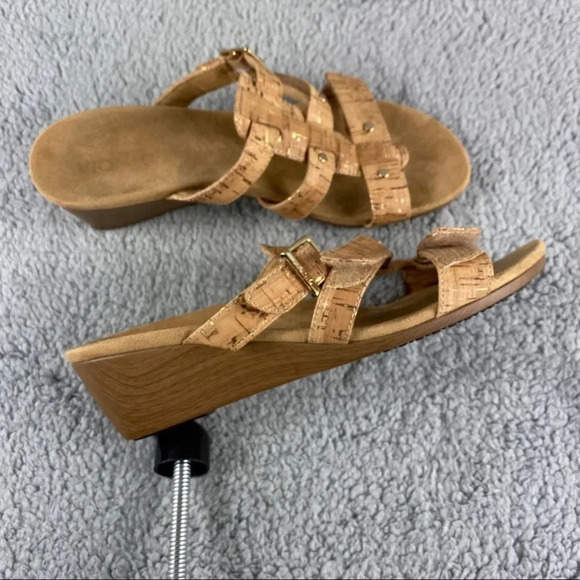VIONIC RADIA CORK Wedge Sandals Slides Slip On Adjustable Straps Buckle Womens 9 - Picture 13 of 13